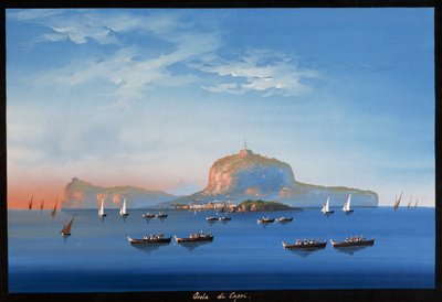 カプリ島（ガッシュ 作： Italian School