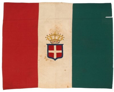 エチオピアのゴンダールで、アフリカ国王連隊が捕獲したイタリア国旗 作： Italian School
