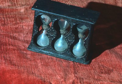 イタリアの砂時計セット、1700年頃（木、ガラス、砂） 作： Italian School