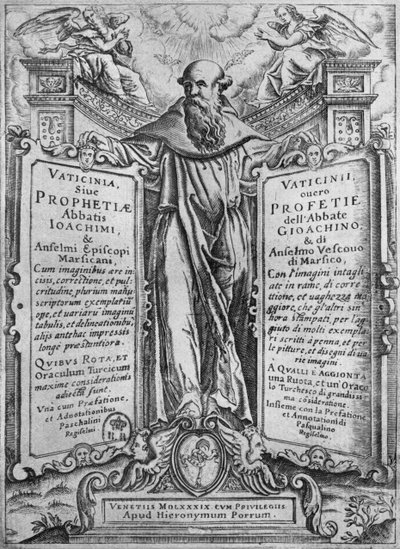 フローラのヨアヒム、イラストの投票場合アボットヨアヒム、1589（彫刻）の予言（BW写真） 作： Italian School