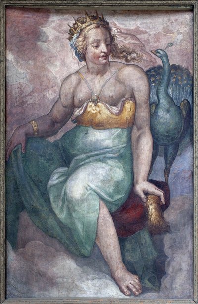 ジュノン16世紀後半の無名の絵画。イタリア美術。ブダペスト美術館（ハンガリー）。 作： Italian School