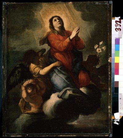 「The Assumption of the Blessed Virgin Mary」 (聖母マリアの被昇天) 17世紀のイタリア派絵画 ミハイル・クロシツキー美術館、セヴァストポリ (セヴァストポリ) ウクライナ 作： Italian School