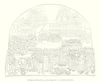 ルカ・シニョレッリによる「反キリスト教の支配」（オルヴィエートの大聖堂）（彫刻作品 作： Italian School