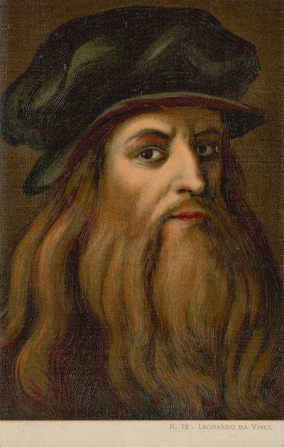 レオナルド・ダ・ヴィンチ、イタリアの芸術家、科学者（クロモリソ） 作： Italian School