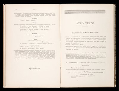 ジャコモ・プッチーニ作曲「トスカ」リブレット、リコルディ版、イタリア 作： Italian School