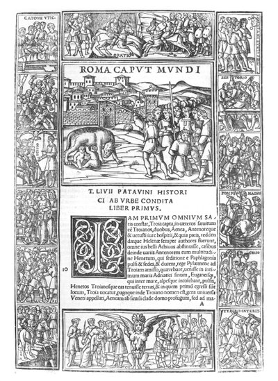 Livys History of Rome、fol。 1ローマキャプットムンディ、ヴェニスで出版された版、1520 作： Italian School