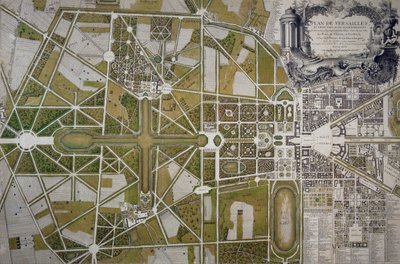 カパンノーリ（トスカーナ州）のヴィラ・マンシとその庭園の地図、彫刻、イタリア 作： Italian School