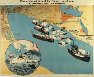 昆布田湾海戦の地図 作： Italian School