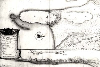 モリアのモドンの要塞の地図 作： Italian School