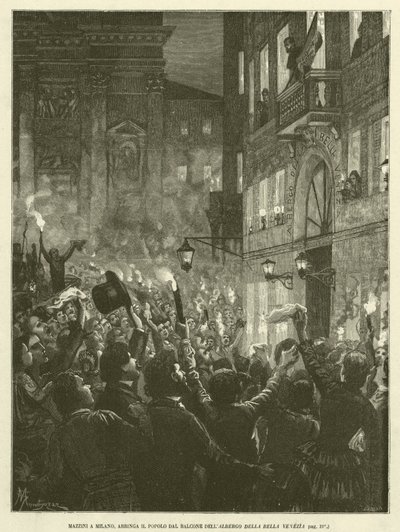 ミラノのマッツィーニ「Arringa il Popolo dal Balcone Dell