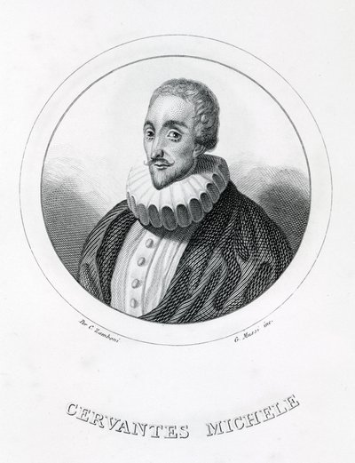 ミゲル・デ・セルバンテス、スペインの作家（1547～1616）。 作： Italian School