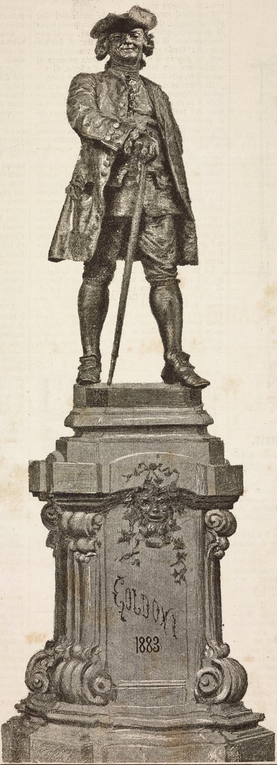 12月20日に除幕されたアントニオ・ダル・ゾットによるカルロ・ゴルドーニ（1707-1793）の記念碑 作： Italian School