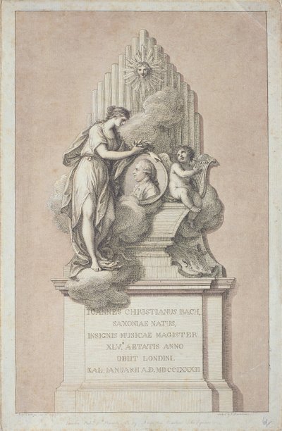フランチェスコバルトロッツィ（1727-1815）1782によって刻まれたヨハンクリスチャンバッハ（1735-1782）の記念碑 作： Italian School