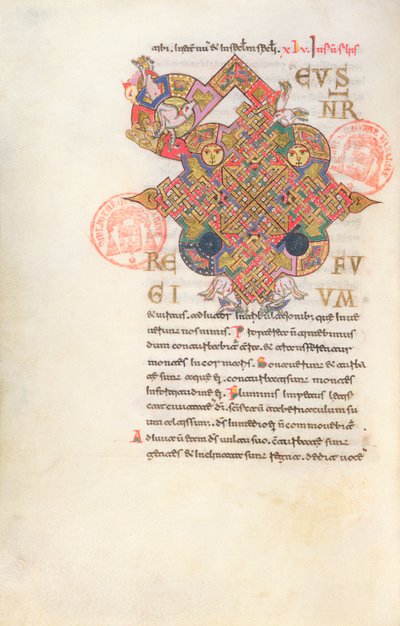 Ms 364レターD（Deus）モンテカッシーノの修道院の頭文字 作： Italian School