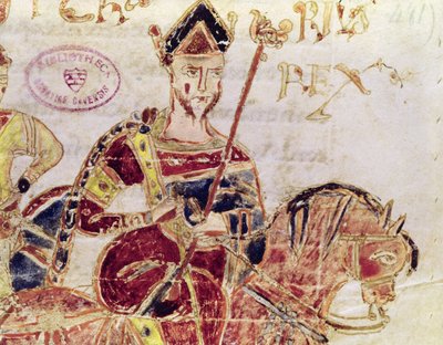 Ms 4 Lothair I（c.795-855）on his horse 作： Italian School