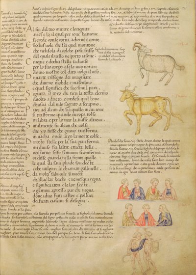 Ms Italien 87 fol.171 「De Civitation Dei, San Agostino」の星座を示すページ (ベラム) 作： Italian School