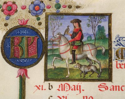 Ms. lat.424 fol.3r 5 月: 鷹狩り、Ercola d