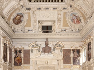 ミュゼ、シーズン、カリアティッド、ミネルバまたはマルスの胸像 作： Italian School
