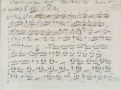 ドニゼッティ作曲「ポリュート」の楽譜（紙にインク 作： Italian School