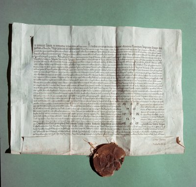 皇帝シャルル4世（1316年～1378年）がシエナ大学（Universita di Siena）をGeneral Studiumとして正式に認定した公式文書" 作： Italian School