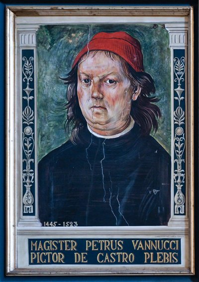 ペルジーノとして知られるピエトロ・ディ・クリストフォロ・ヴァンヌッチを描いた絵画 作： Italian School