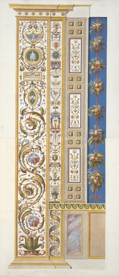 バチカンのラファエルロッジアのパネル、バチカンのラファエレのデッレロギー、ジョバンニオッタヴィアーニ（c.1735-1808）によって彫刻されたパネル、c.1772-77（手書きの彫刻）を公開 作： Italian School