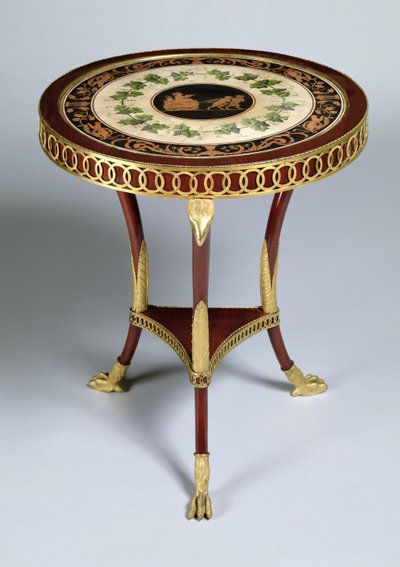 台座テーブル、1804-14（金色の木材） 作： Italian School