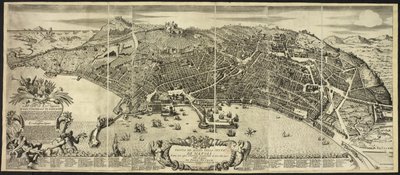 ナポリ市の平面図と立面図 ... P. Petrini.Naples 作： Italian School