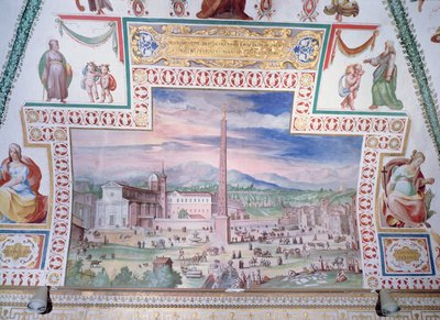 ポポロ広場、教皇シクストゥス5世の支配下 作： Italian School