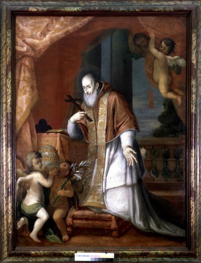 ピウス5世（1504年～1572年）。ロンバルディアの教会からの匿名の絵画。 作： Italian School