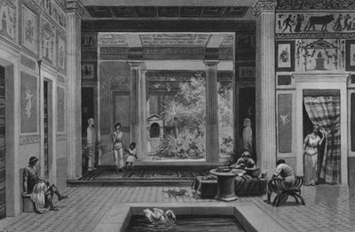 ポンペイ：悲劇の詩人の家（リトグラフ 作： Italian School