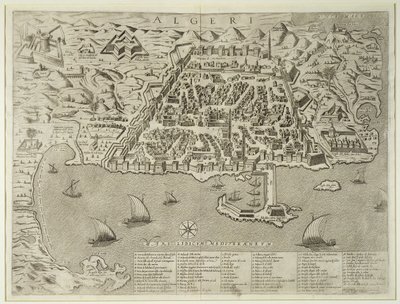 アルジェの港と町、1572年 作： Italian School