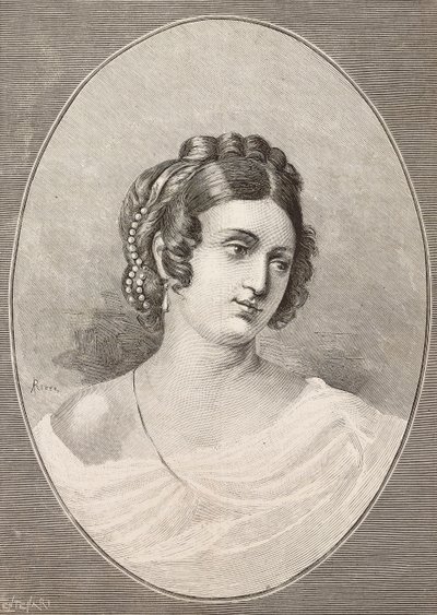 イタリアの詩人、コスタンツァ・モンティ（1792-1840）の肖像、センテナリの彫刻、『L