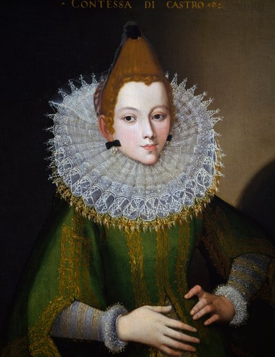 カストロ伯爵夫人の肖像」、イタリアの無名の画家による、油彩・キャンバス、91x72cm、イタリア 作： Italian School