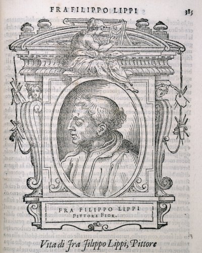 Vasaris Lives of the ArtistsのFra Filippo Lippi（c.1406-69）の肖像、初版1550 作： Italian School