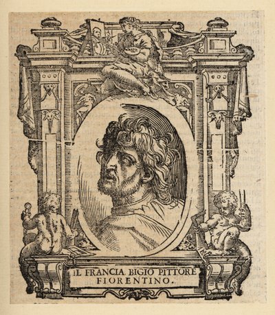 フィレンツェ・ルネッサンス期のイタリア人画家フランチャビーギオの肖像 作： Italian School