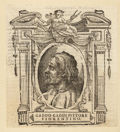 ゴシック美術様式のフィレンツェのイタリア人画家・モザイク画家、ガド・ガッディの肖像（1239年頃～1312年頃 作： Italian School