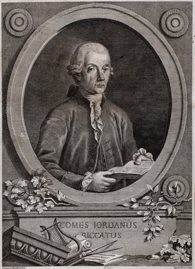 ジョルダーノ（ヨルダン）リッカティ（1709-1790）の物理学者、数学者、音楽理論家の肖像 作： Italian School