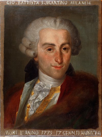 ジョバンニ・バッティスタ・サンマルティーニ（1700-1775）イタリアの作曲家の肖像。 作： Italian School