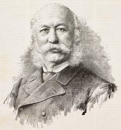 イタリアの愛国者で政治家のジローラモ・カンテッリ（1815-1884）の肖像、バローニとガルデッリの写真からのエングレーヴィング、『L