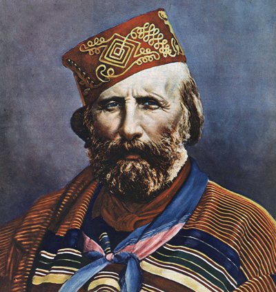 イタリアの政治家、ジュゼッペ・ガリバルディ（1807-1882）の肖像。 作： Italian School