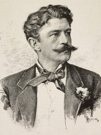 ドイツの政治家、ヘルベルト・フォン・ビスマルク（1849-1904）の肖像、ヴィアネロ兄弟の写真からリエラが彫ったもの、『L