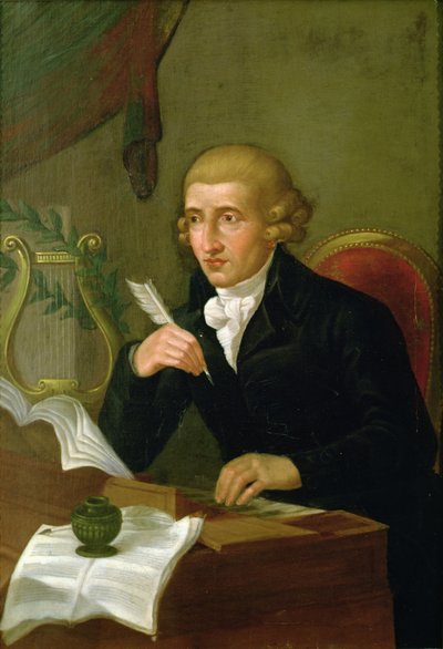 ヨーゼフ・ハイドンの肖像 (1732 - 1809) (キャンバスに油彩) 作： Italian School