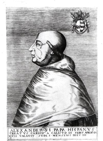 教皇アレクサンドル6世（1492-1503）の肖像16〜17世紀 作： Italian School