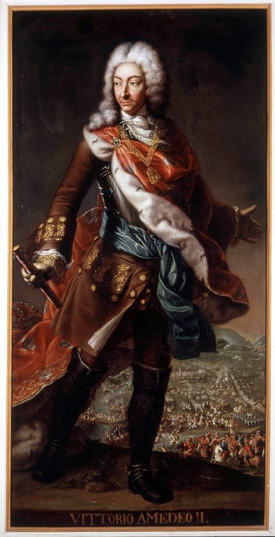 ヴォルペ・サヴォイアルダ（1666-1732）と呼ばれるサヴォイア公、シチリア王、サルデーニャ王であったヴィットリオ・アメデーオ2世（ヴィクトル・アメデー2世またはヴィクトル・アメデー）の肖像。絵画はA.Racconigi城に保存されている。 作： Italian School