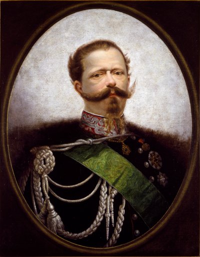 イタリア国王ヴィットリオ・エマヌエーレ2世（ヴィクトル・エマヌエル）（1820-1870）の肖像 匿名の絵画。19世紀 個人蔵 - イタリア国王の肖像 ヴィットリオ・エマニュエル2世（ヴィットリオ・エマニュエル2世）（1820-1870）。匿名の絵画 作： Italian School