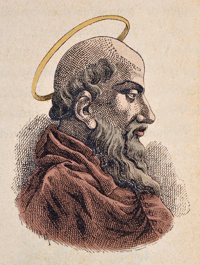 教皇シクステ1世（Xysteまたはsixtusまたはsisto1世）の肖像（115-125年 作： Italian School