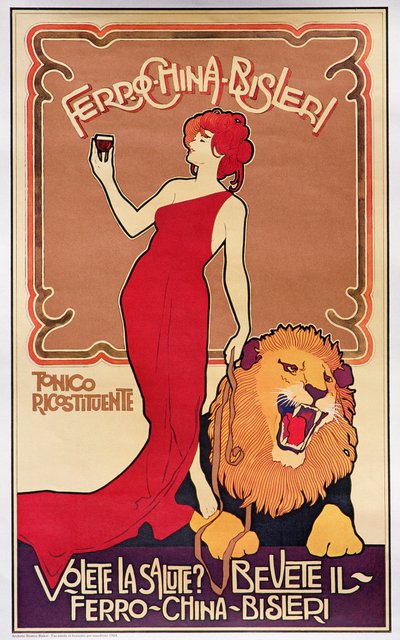 ビスリエリ・リキュール」の広告ポスター 1904年（リトグラフ） 作： Italian School