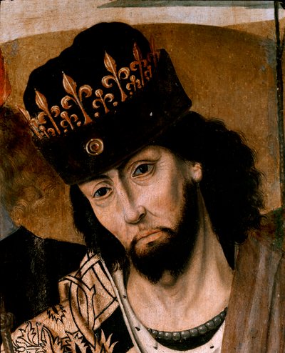 アンジュー (1278-1343) のロベール 1 世の代理。 ナポリ派の絵。 15世紀末。 ナポリ、カポディモンテ美術館 作： Italian School