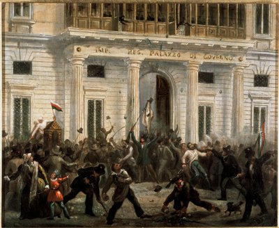 1848年の革命、ミラノの5日間：3月18日に反乱軍が政府宮殿を占拠（絵画 作： Italian School